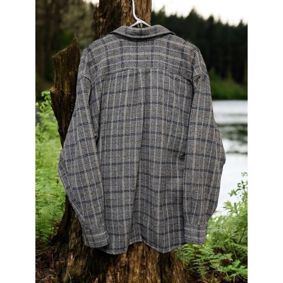 Men's THUNDER Plain Flannel Shirt Long Sleeve Gray Size 2XL Button Up NEW - Picture 2 of 4